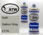 Preview: Audi, Gabun Gray, LY7A: 400ml Sprühdose + 400ml Klarlack - Set, von ATW Autoteile West.